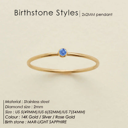 Dainty Birthstone Ring (Bundle)