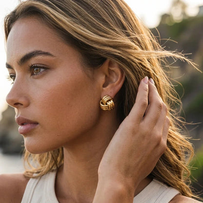 Avielle Chunky Gold Knot Earrings