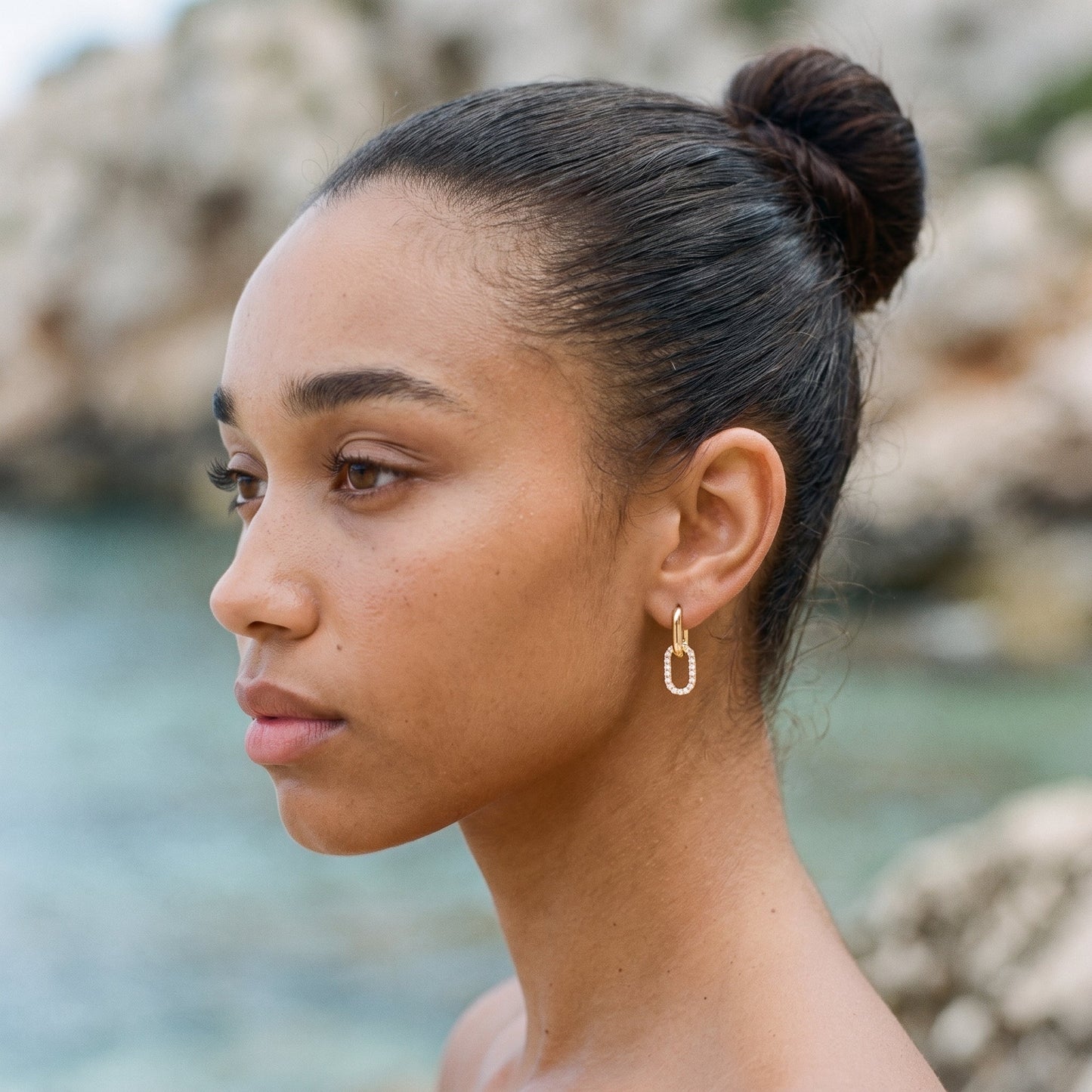 Aina Double Hoop Diamond Earrings