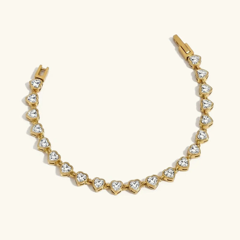 Romani Heart Shaped Tennis Bracelet