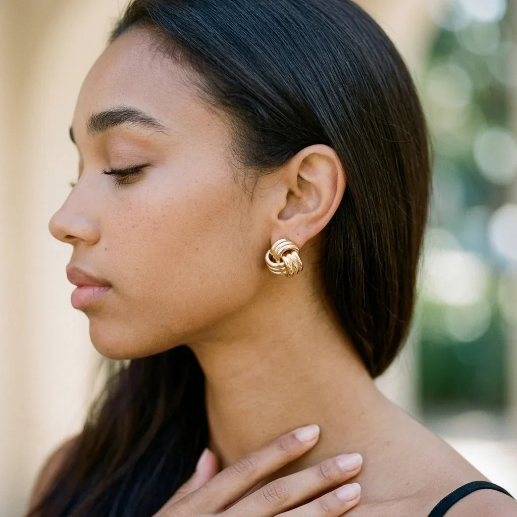 Avielle Chunky Gold Knot Earrings