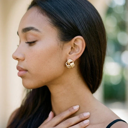 Avielle Chunky Gold Knot Earrings