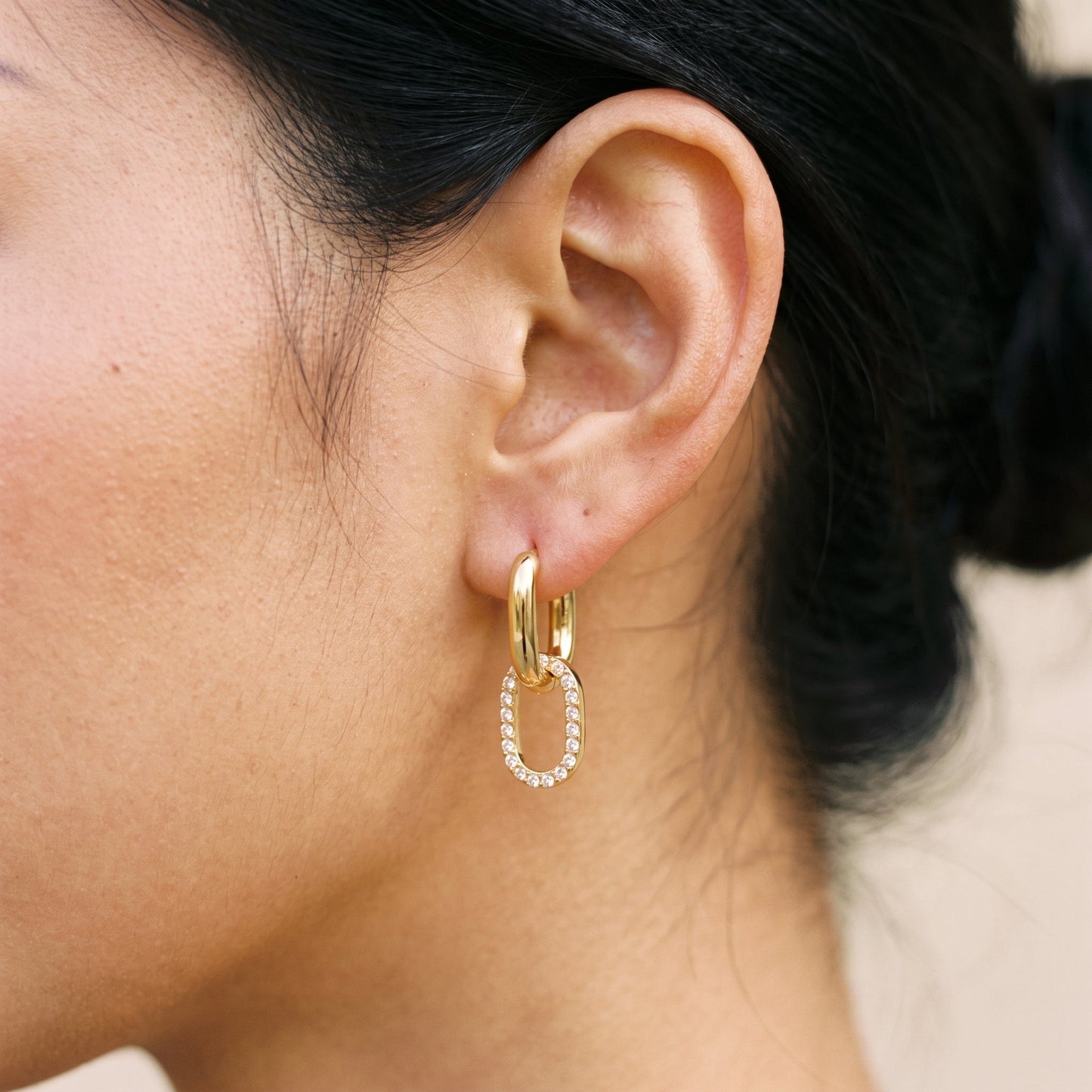 Aina Double Hoop Diamond Earrings