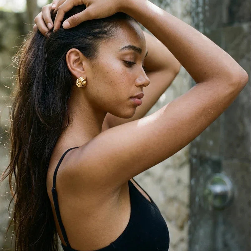 Avielle Chunky Gold Knot Earrings