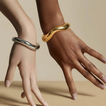 Zaria Asymmetrical Gold Bangle