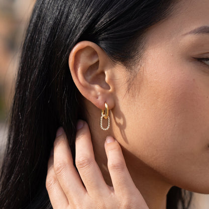Aina Double Hoop Diamond Earrings