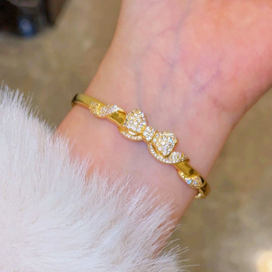 Dazzling Aurora Bow Bracelet 18k Rose Gold/White Gold Plated Cubic Zirconia