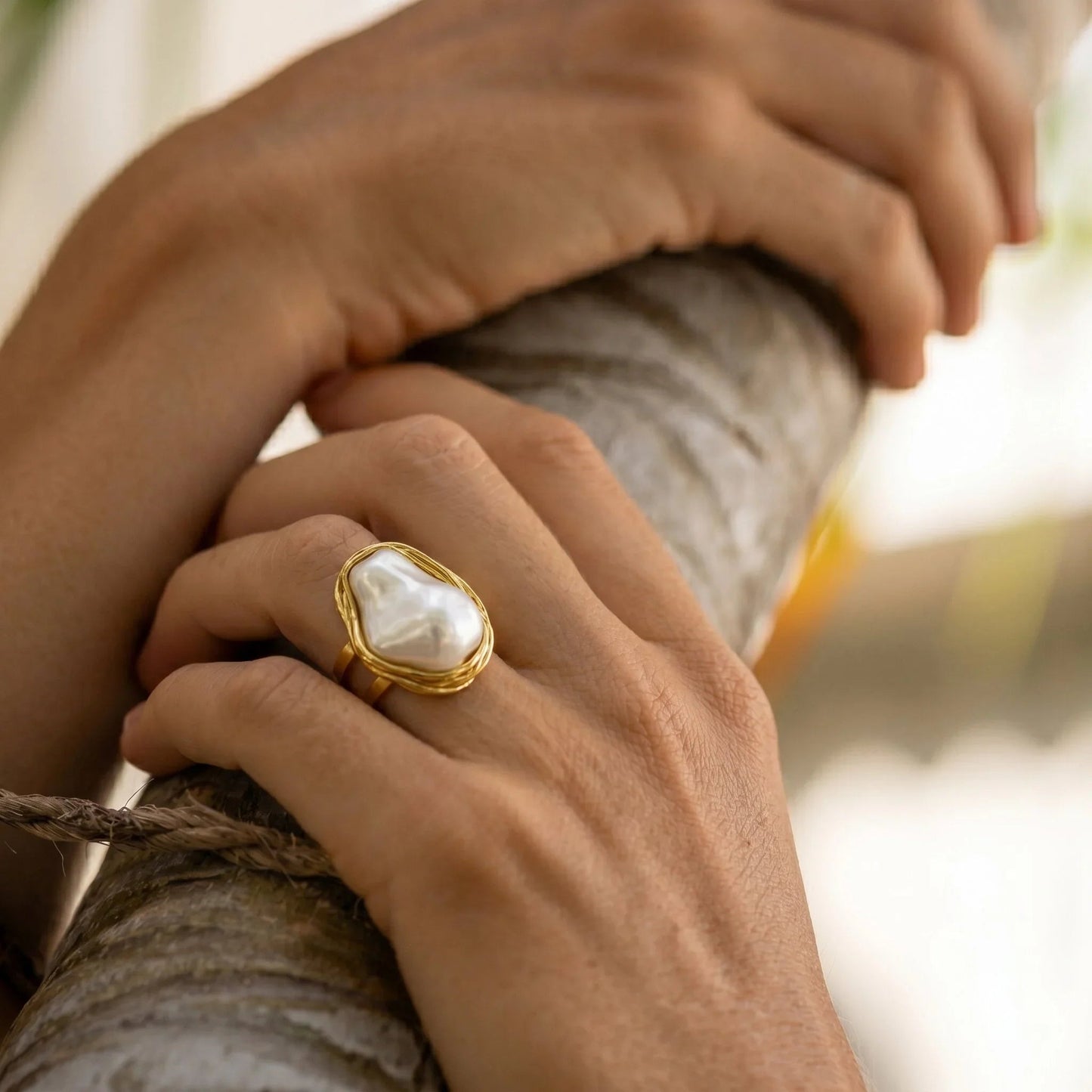 Charis Gold Pearl Ring