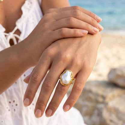 Charis Gold Pearl Ring
