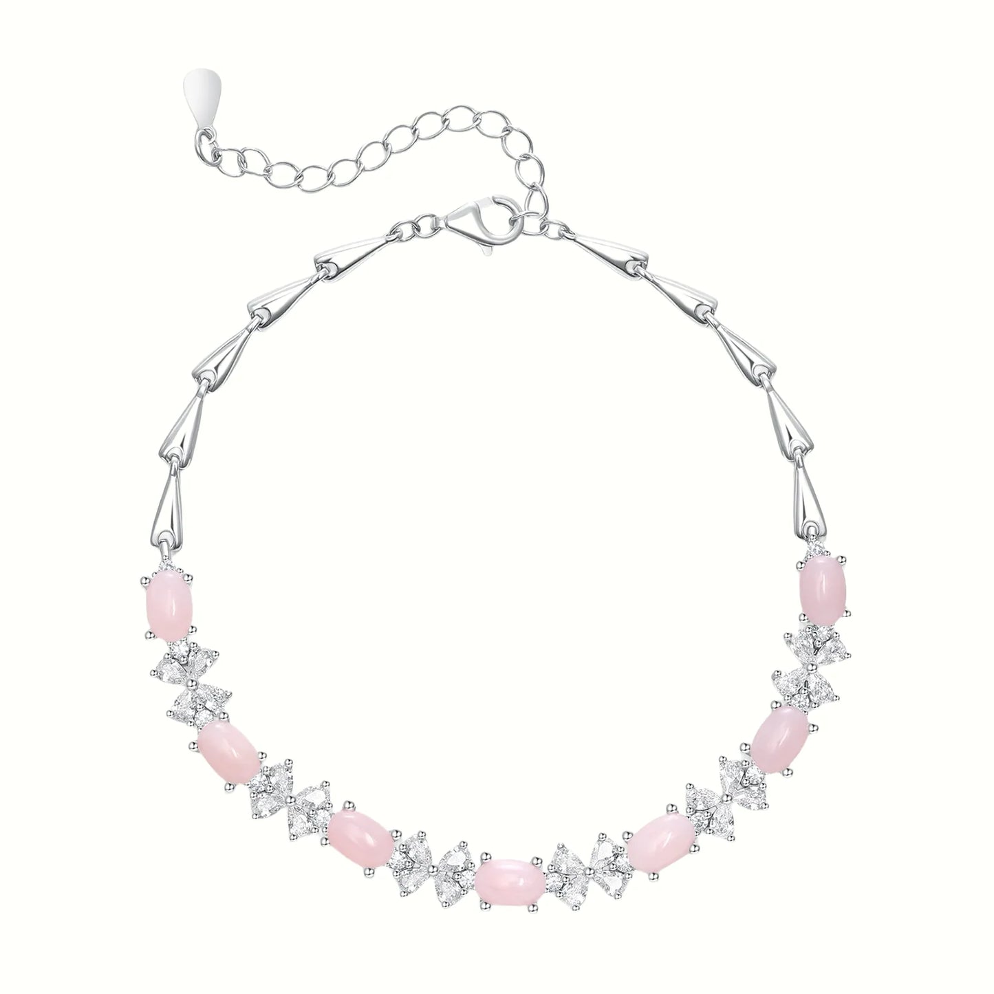 Elegant Sterling Silver Natural Topaz Adjustable Bracelet - Dainty Oval Gemstone Jewelry