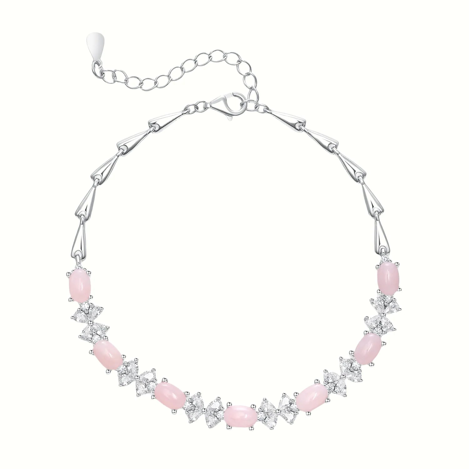 Elegant Sterling Silver Natural Topaz Adjustable Bracelet - Dainty Oval Gemstone Jewelry