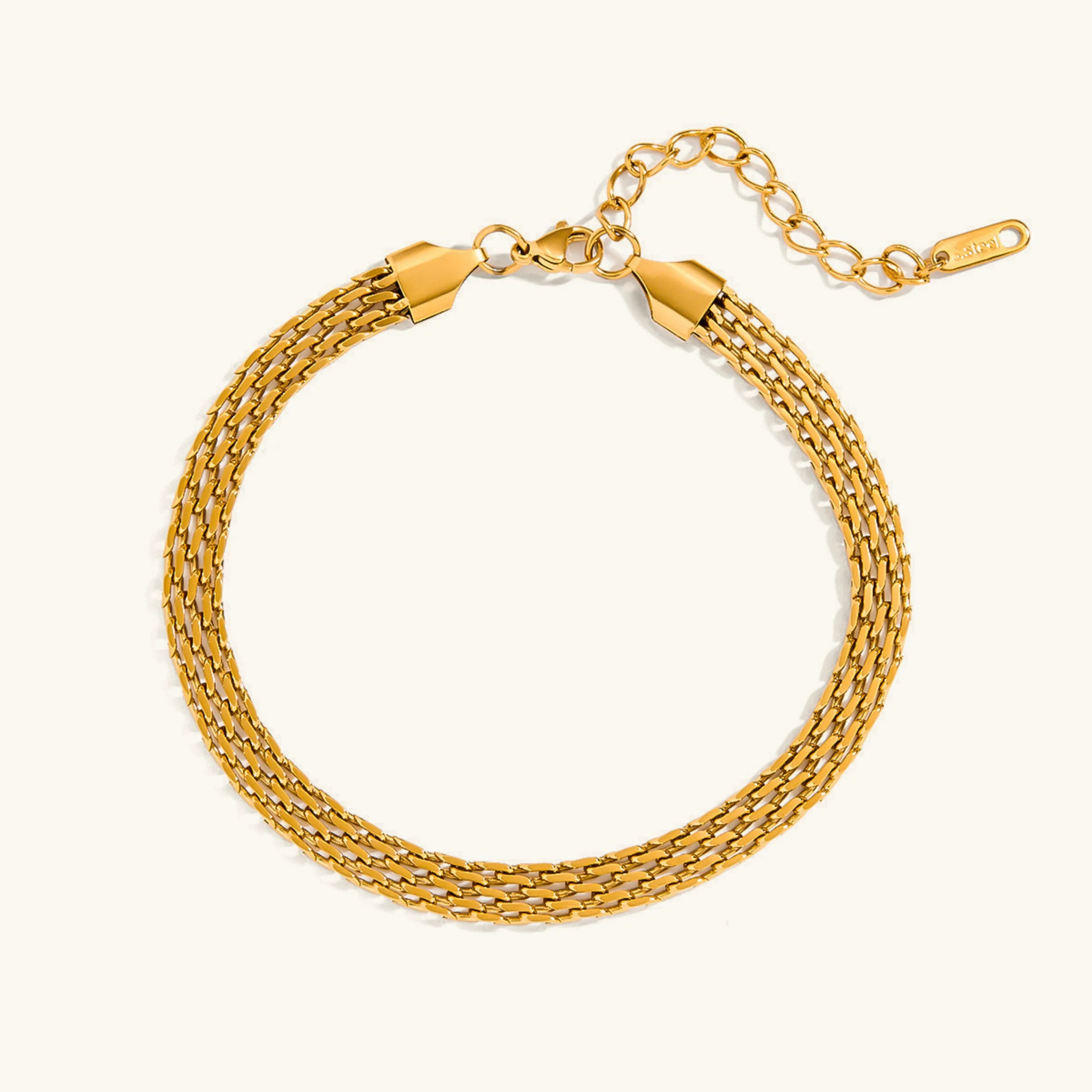 Avelie Mesh Chain Gold Anklet