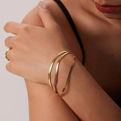 Angelica® Stainless Steel Herringbone Bracelet (Bundle)