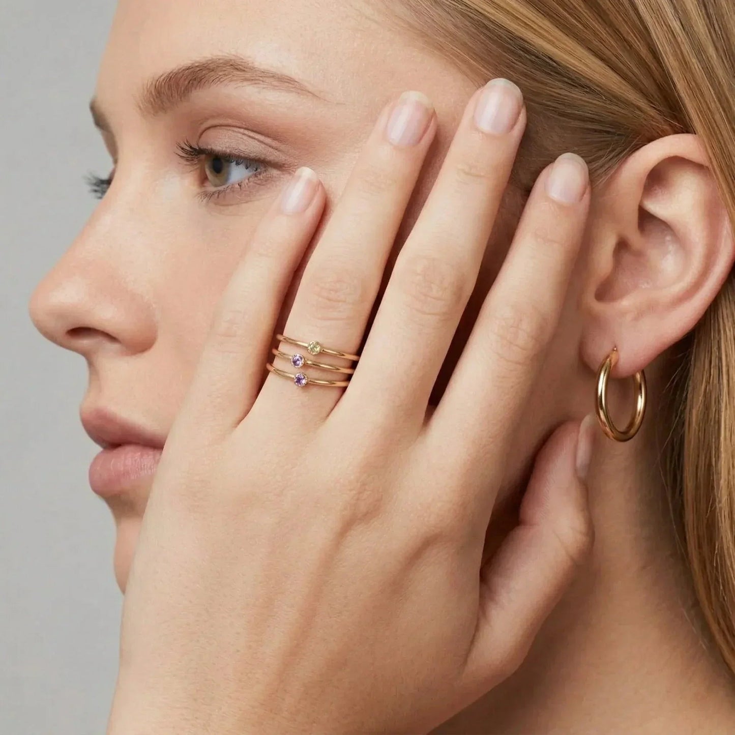 Amelia Birthstone Stacker Ring