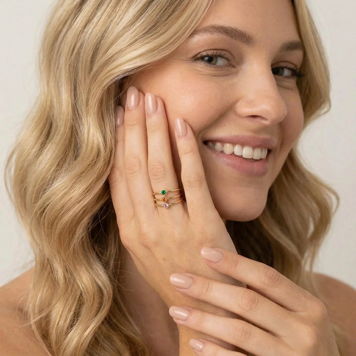 Amelia Birthstone Stacker Ring