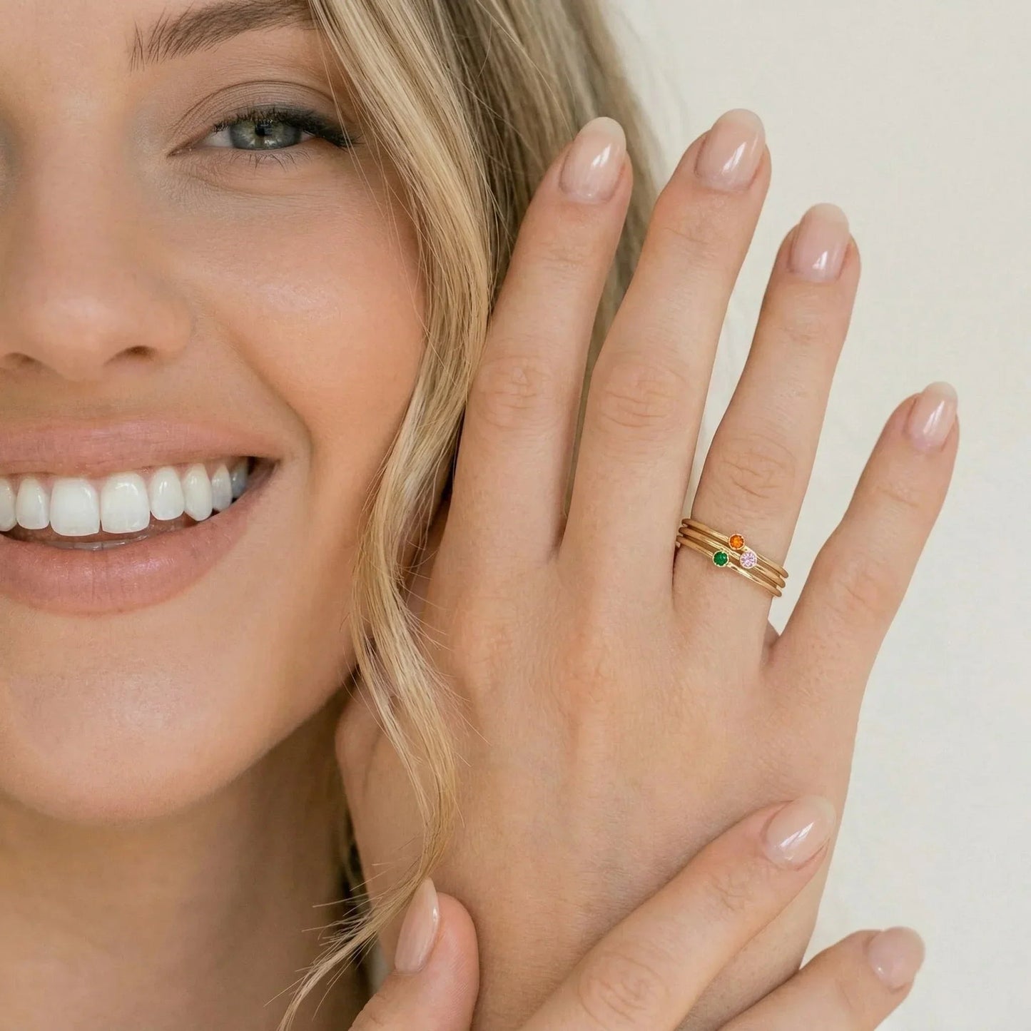 Amelia Birthstone Stacker Ring