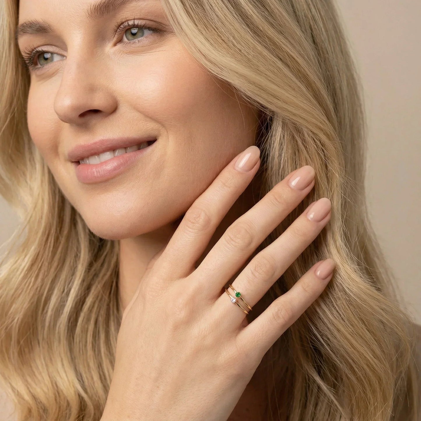 Amelia Birthstone Stacker Ring