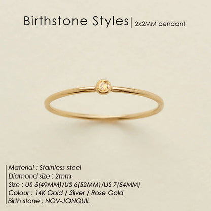 Dainty Birthstone Ring (Bundle)