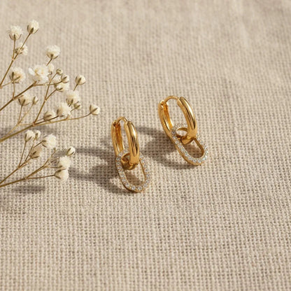 Aina Double Hoop Diamond Earrings