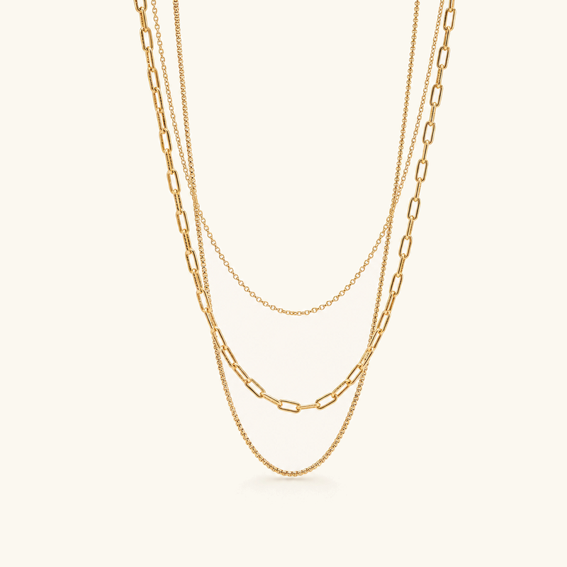 Maren Triple Layered Gold Necklace
