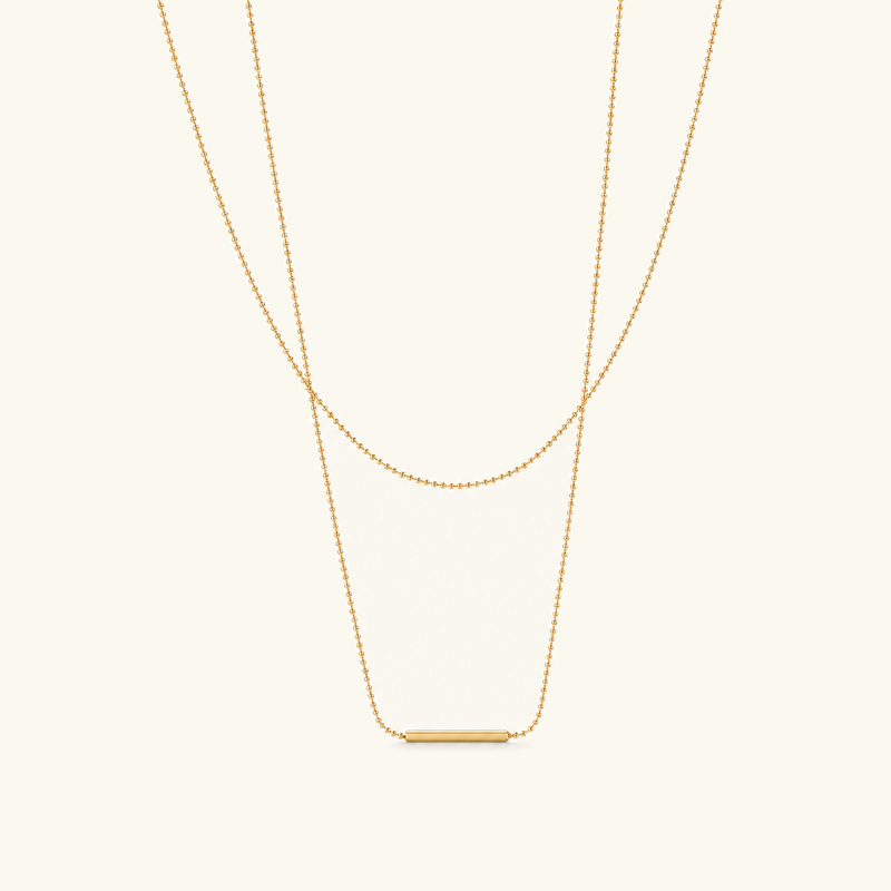 Odalys Layered Bar Gold Necklace